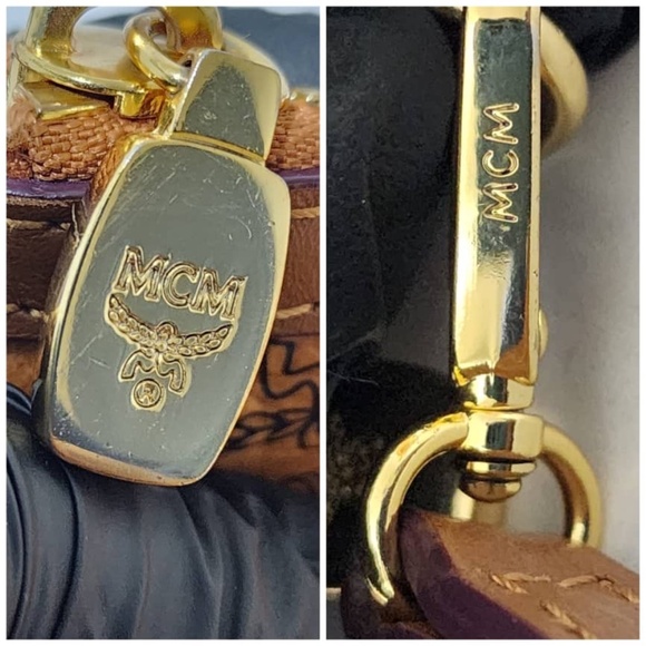 Authentic MCM Visetos Liz Shopper Tote Pochette Cognac - Picture 6 of 8